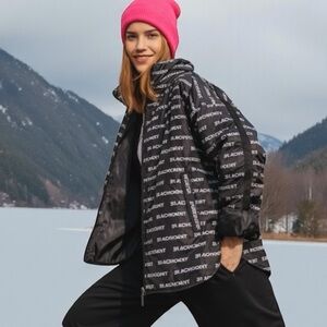 Free People Pippa Packable Puffer Logo Quilted Sm Black Ski Water Resistant Coat